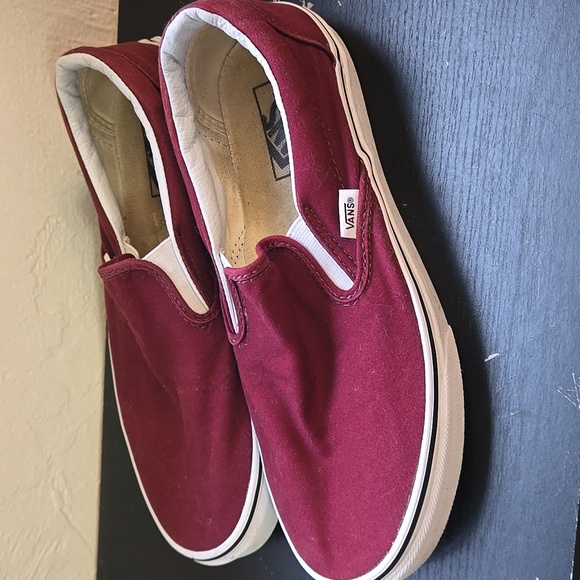 Vans Classic Maroon Slip Ons - Picture 2 of 6